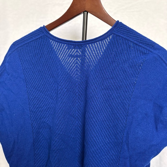 Vince Royal Blue Mesh Cashmere Sweater V-Neck Top XXS - Picture 6 of 6